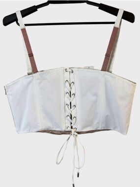 Wildfang The Essential 6-Way Corset White Women's 3X Lace-Up Bustier Crop top